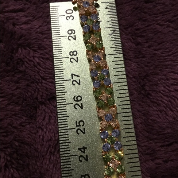 NWOT Designer Gold Vermeil 925 Vintage Heavy Chrystal Bracelet! - Picture 9 of 9